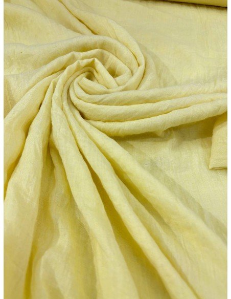 Mussola Garza Cotone Giallo Paglierino