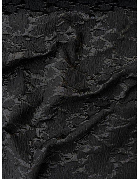 Broccato Floreale Matlassè Nero