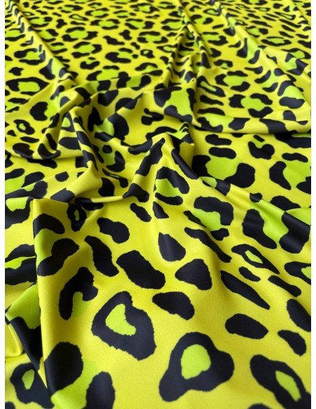 Lycra Animalier Leopardato Verde Limè
