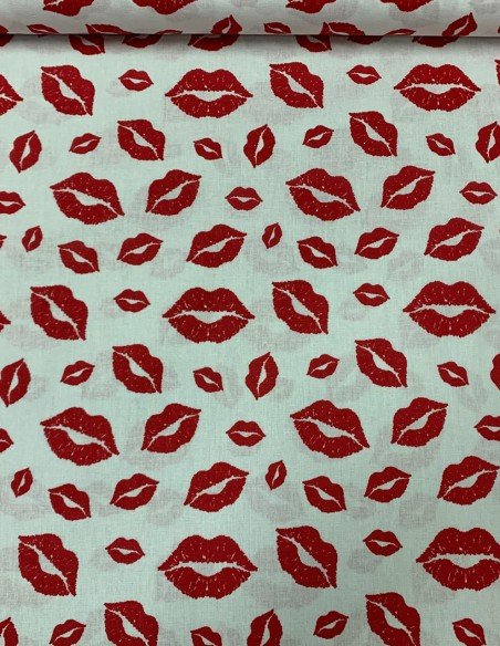Tessuto Puro Cotone Kiss Baci