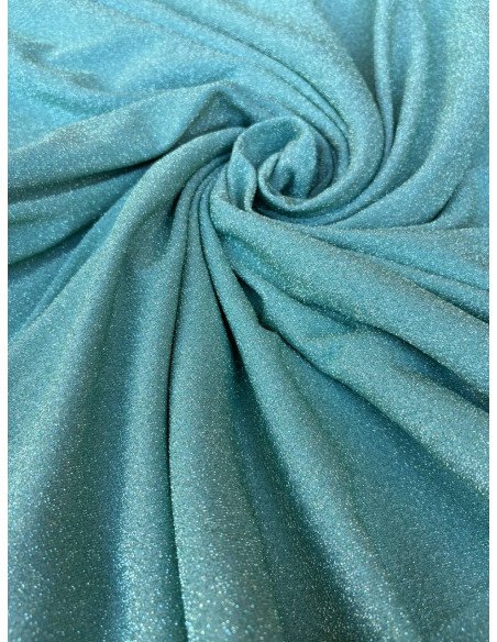 Tessuto Maglia Broadway Lurex Jersey Verde Tiffany