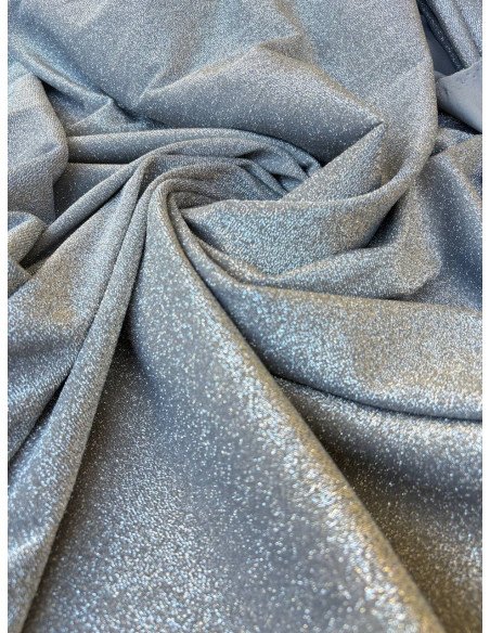 Tessuto Maglia Broadway Lurex Jersey Grigio Argento