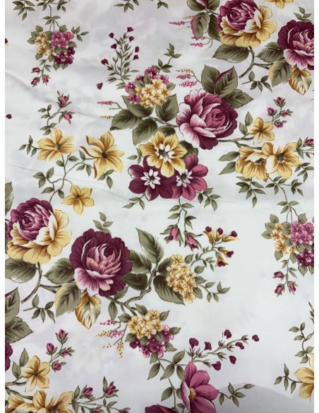 Rasatello Cotone Floreale Boquet Fiori Eterno SOTTOPREZZO