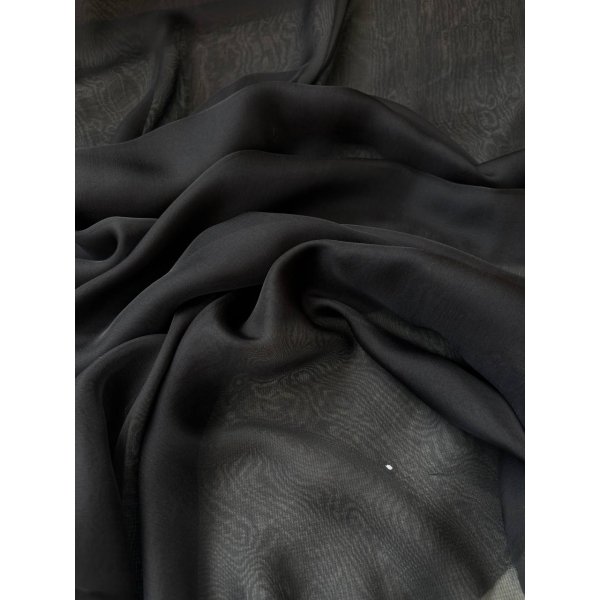 Organza Seta Pura Nero (SOTTOPREZZO)
