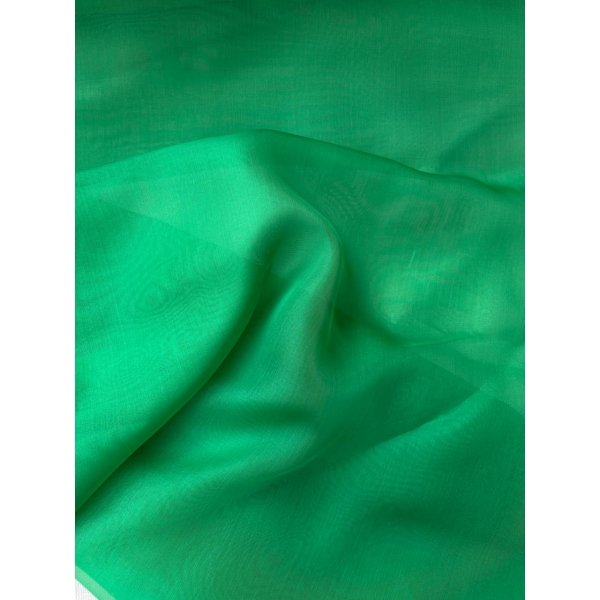 Organza Seta Pura Verde Bandiera (SOTTOPREZZO)