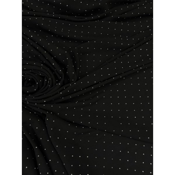 Triplo Georgette Nero Punto Luce Glitter