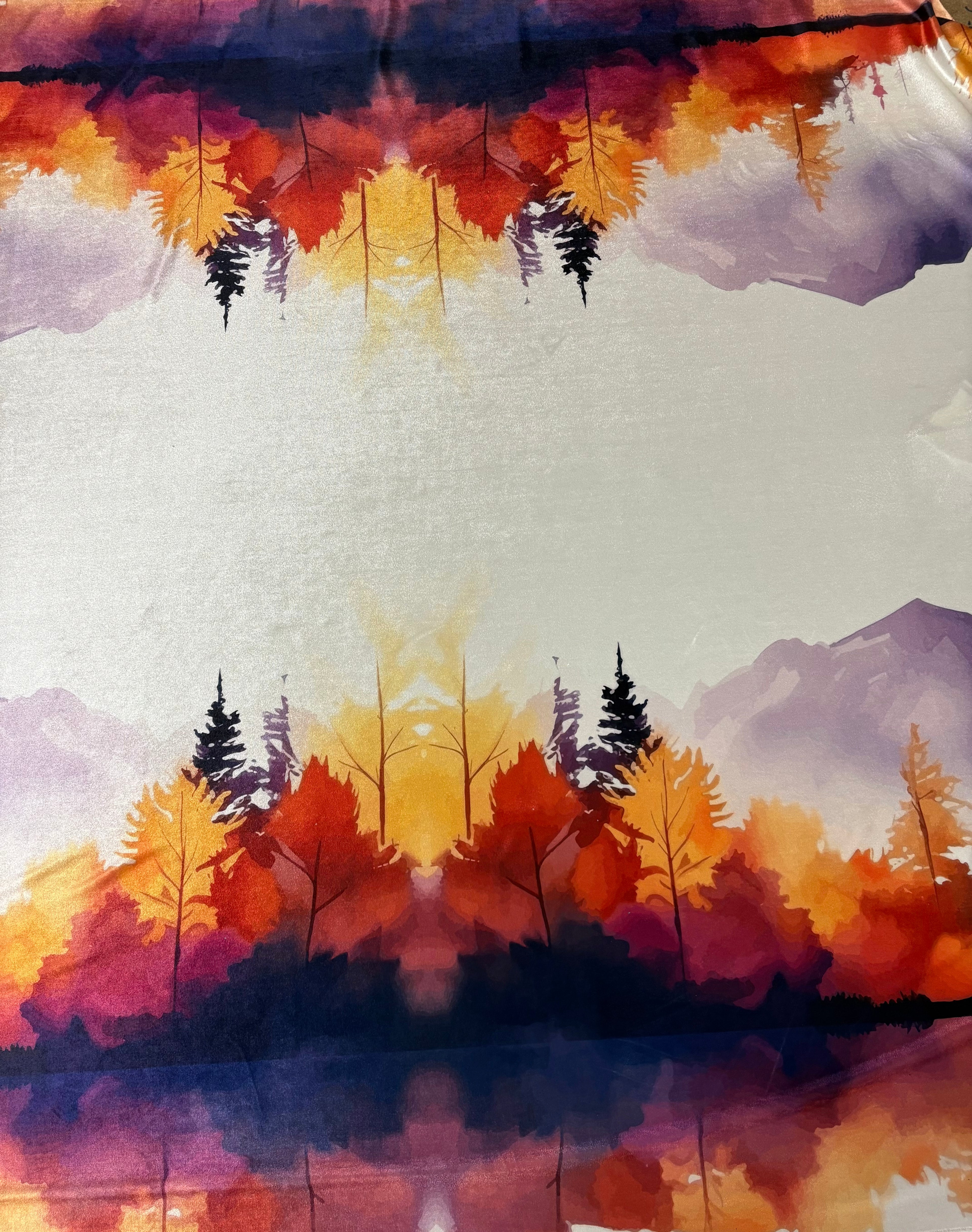 Scampolo Velluto elastico Bosco con balza  2,60x1,50