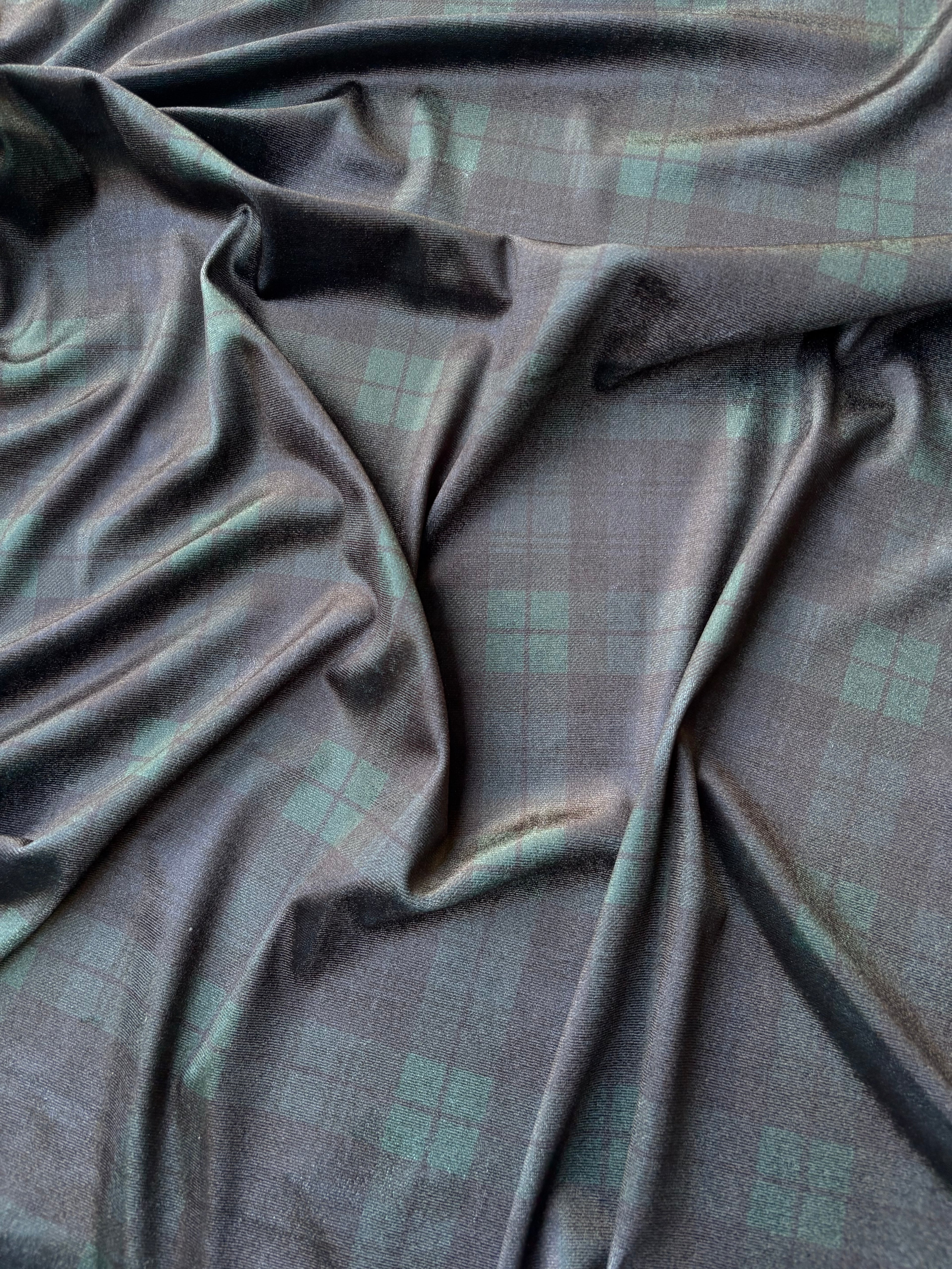 Velluto SCOZZESE TARTAN Black Watch ELASTICO