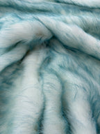 Pelliccia Ecologica Pelo lungo Sfumato turchese