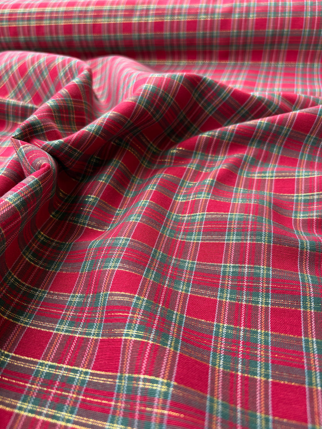 Tartan cotone tinto in filo Glitter oro h140 tre varianti
