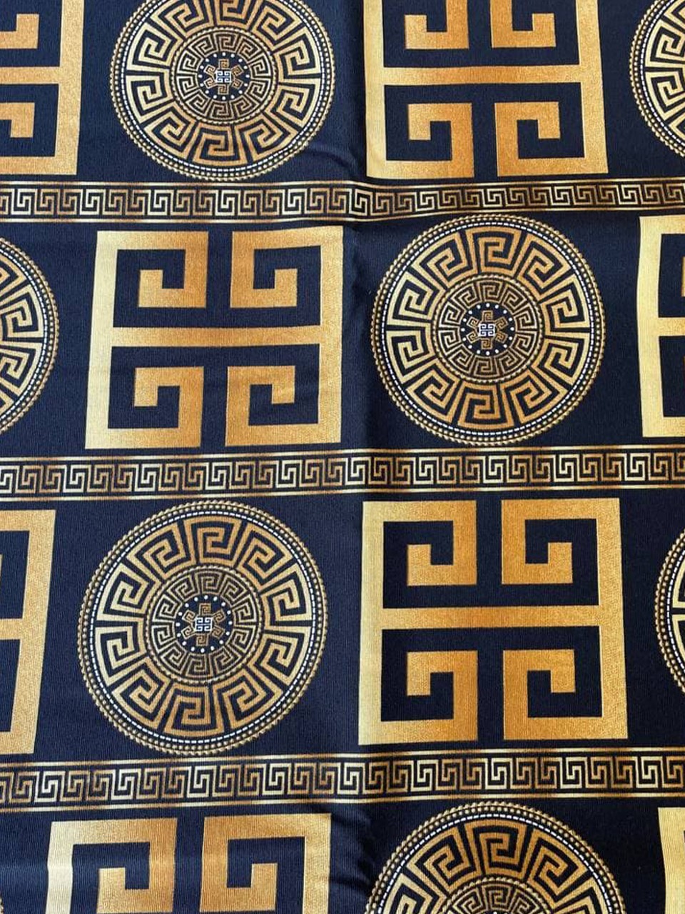 Scampolo Tessuto Greca Barocco Dorato Cotone LONETA Arredo 270X280 - WorldTessuti