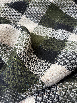 Tessuto Tweed Bouclè Tipologia Chanel laurent Verde - WorldTessuti
