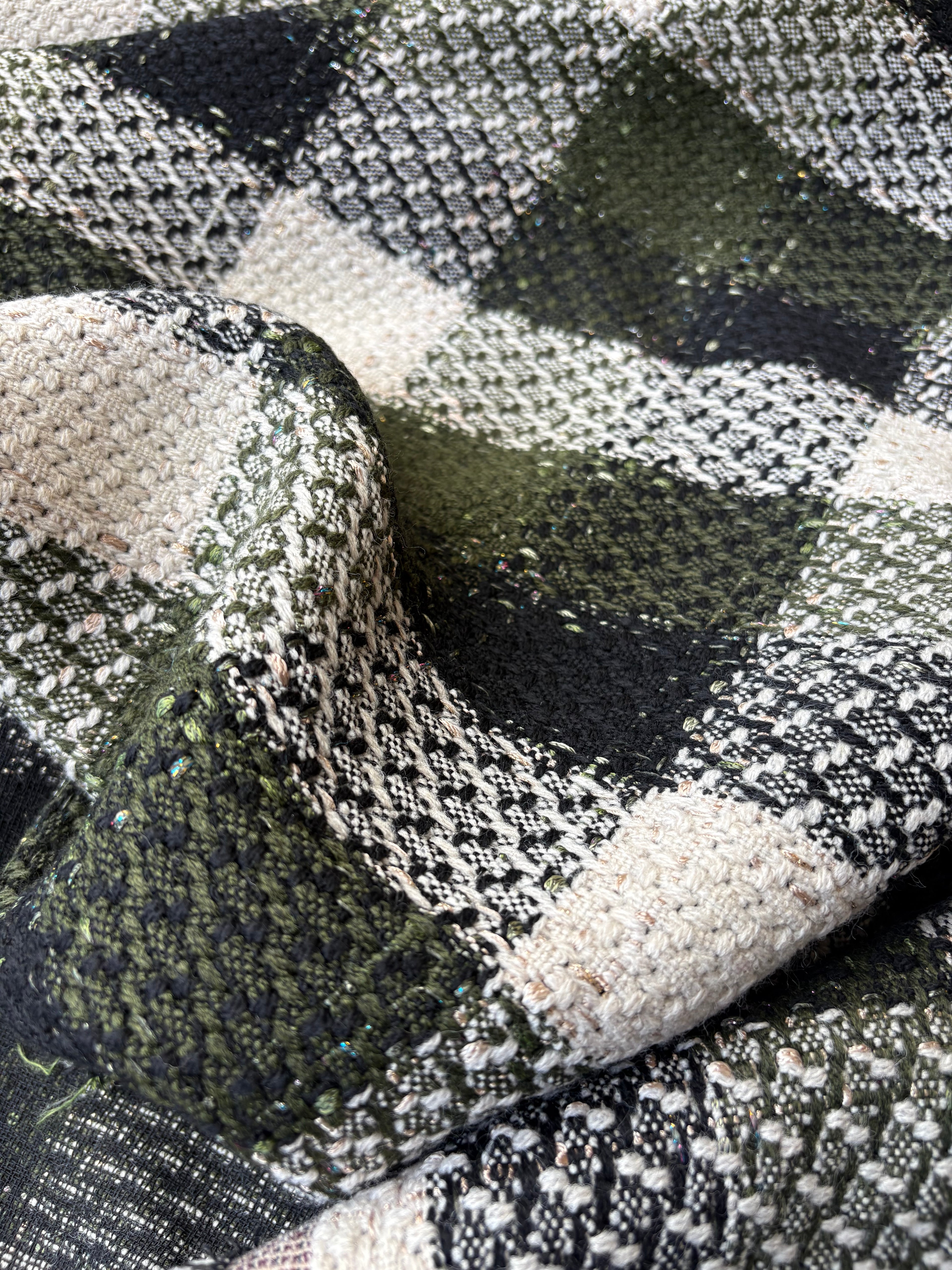 Tessuto Tweed Bouclè Tipologia Chanel laurent Verde