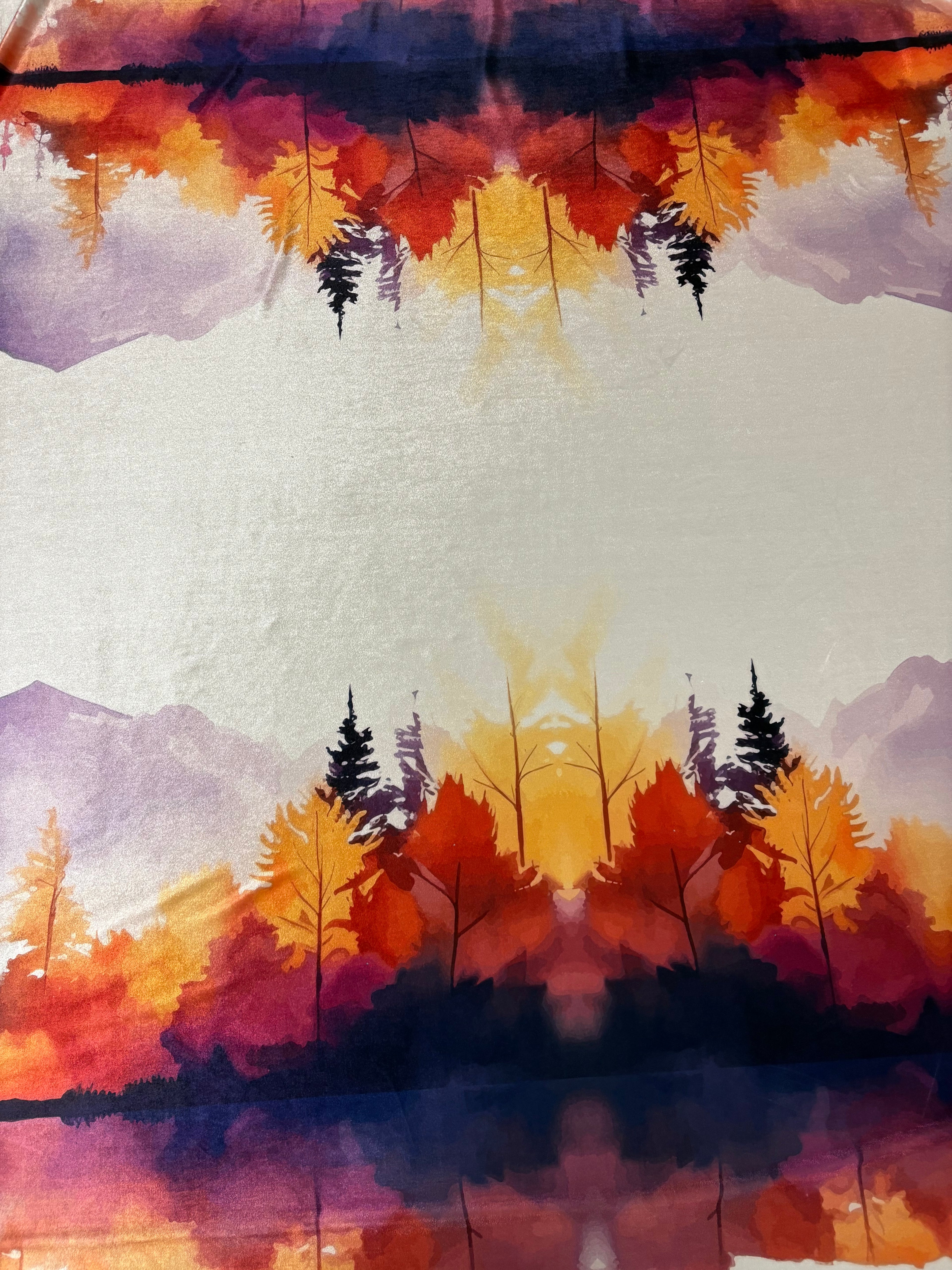 Scampolo Velluto elastico Bosco con balza  2,60x1,50