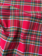 Yarn-dyed cotton tartan with gold glitter h140, three variants