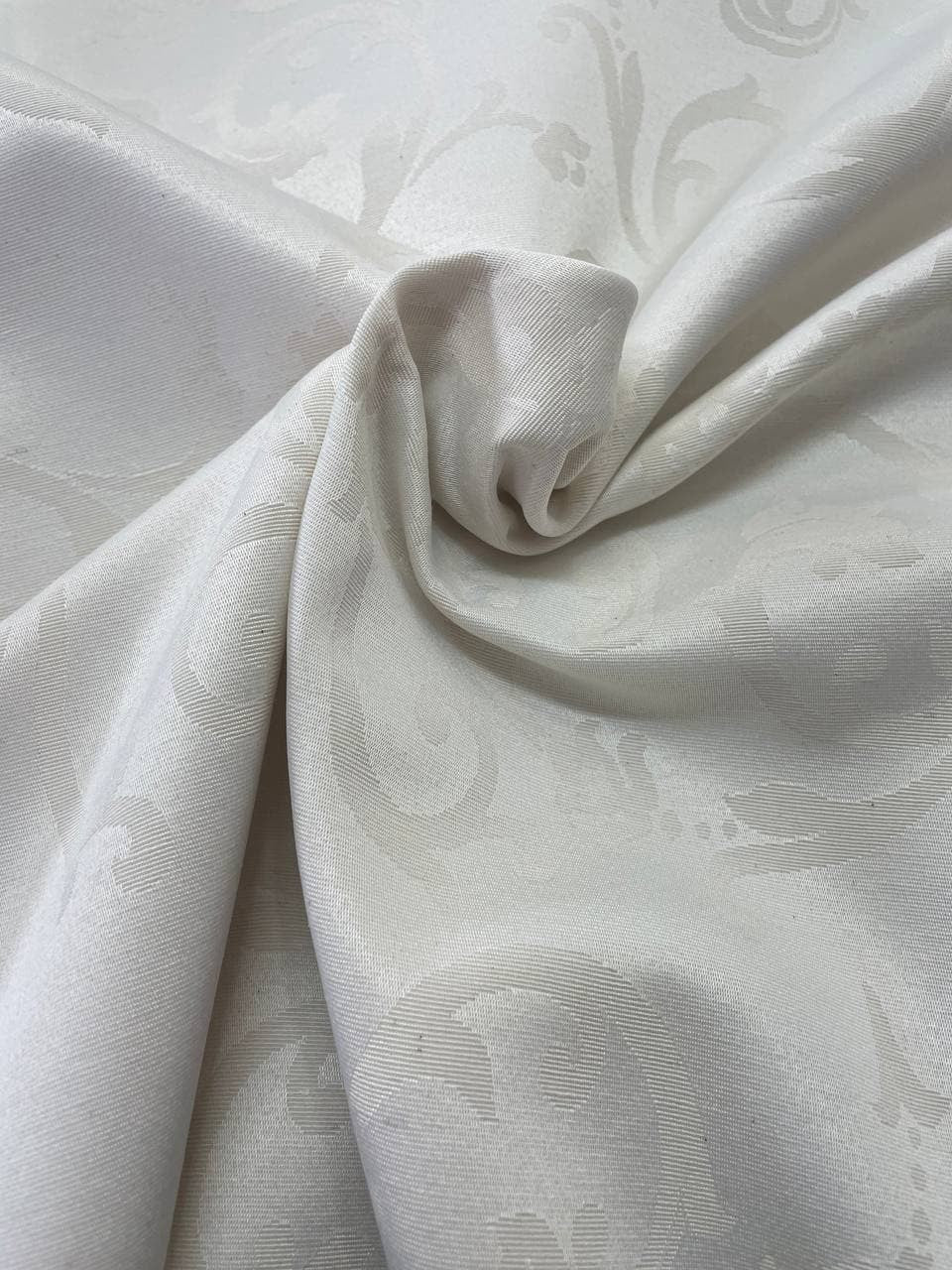 Tappezzeria Damascato Jacquard Bianco seta