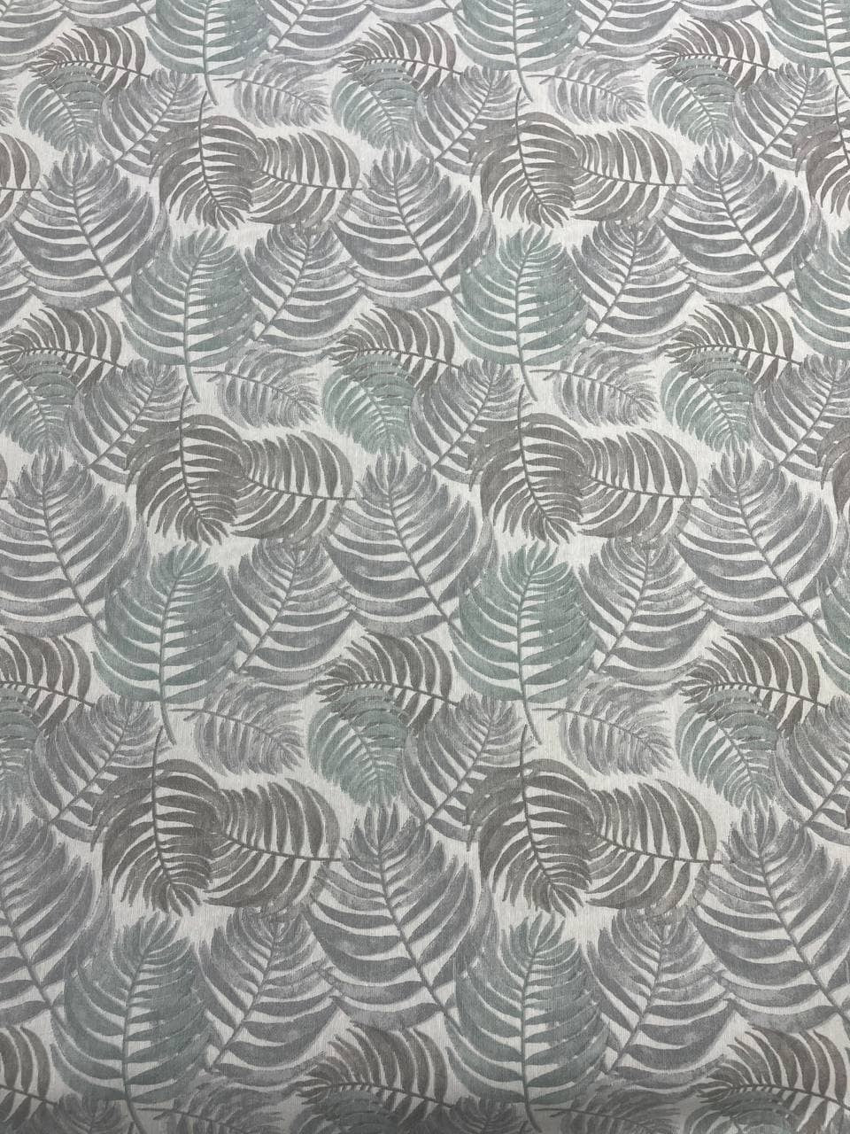 Loneta Foglie Cotone Piante Celeste Grigio - WorldTessuti