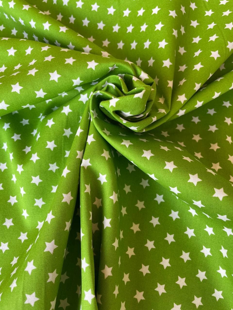 Tessuto Cotone Stelle Verde 150H