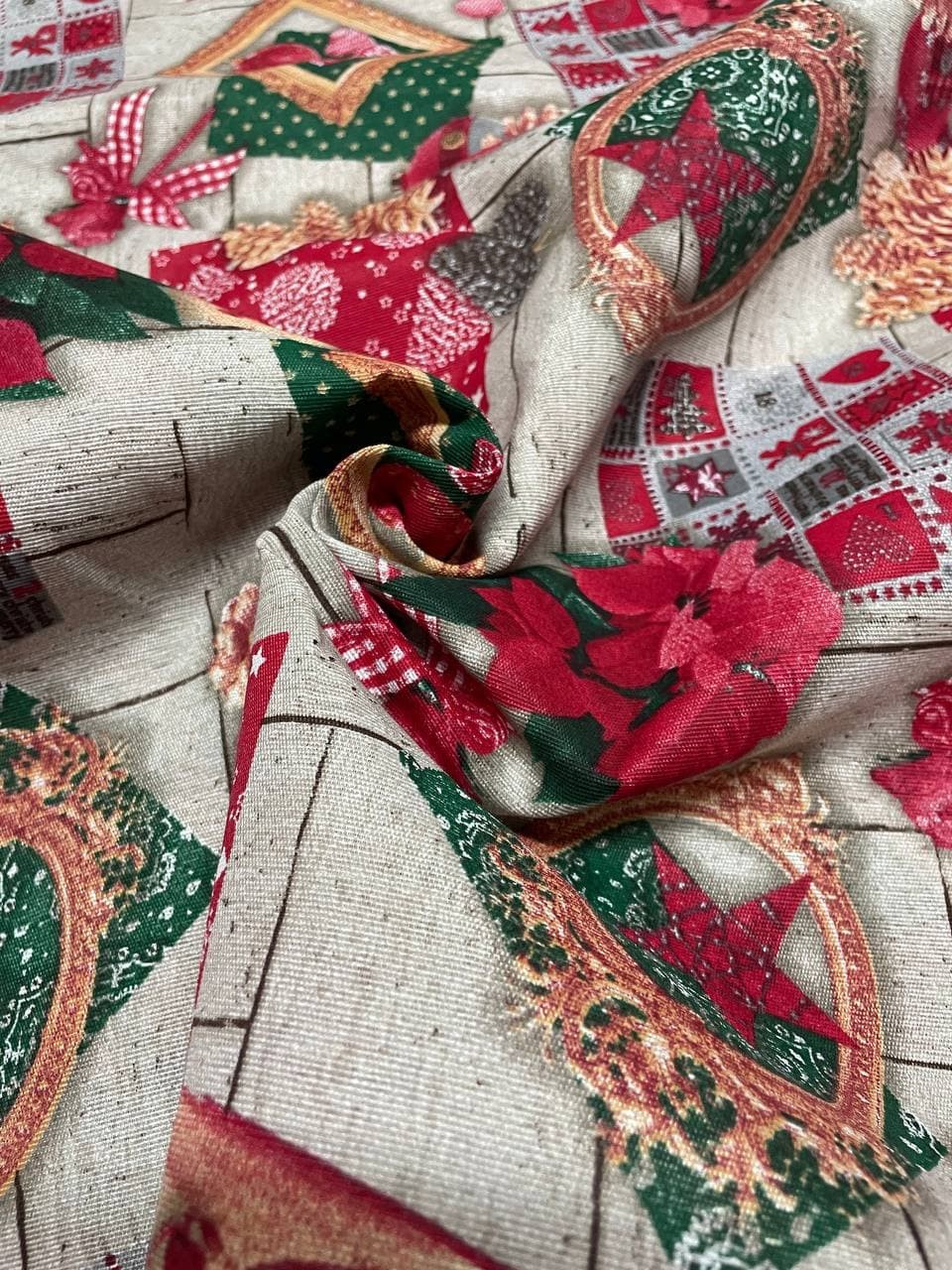 Loneta Cotone Patchwork Natalizio Fiocchi