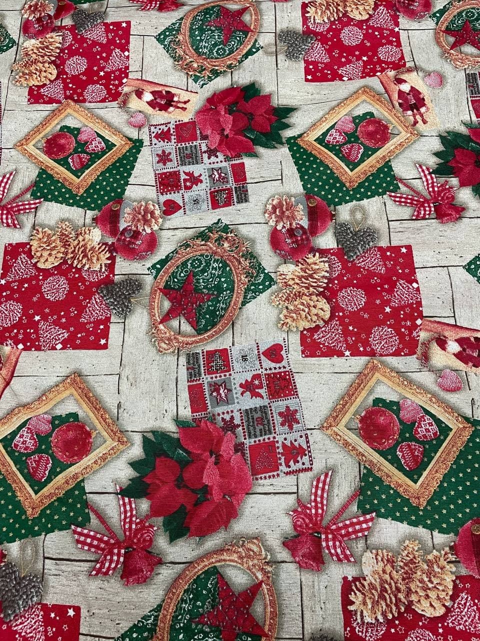 Loneta Cotone Patchwork Natalizio Fiocchi