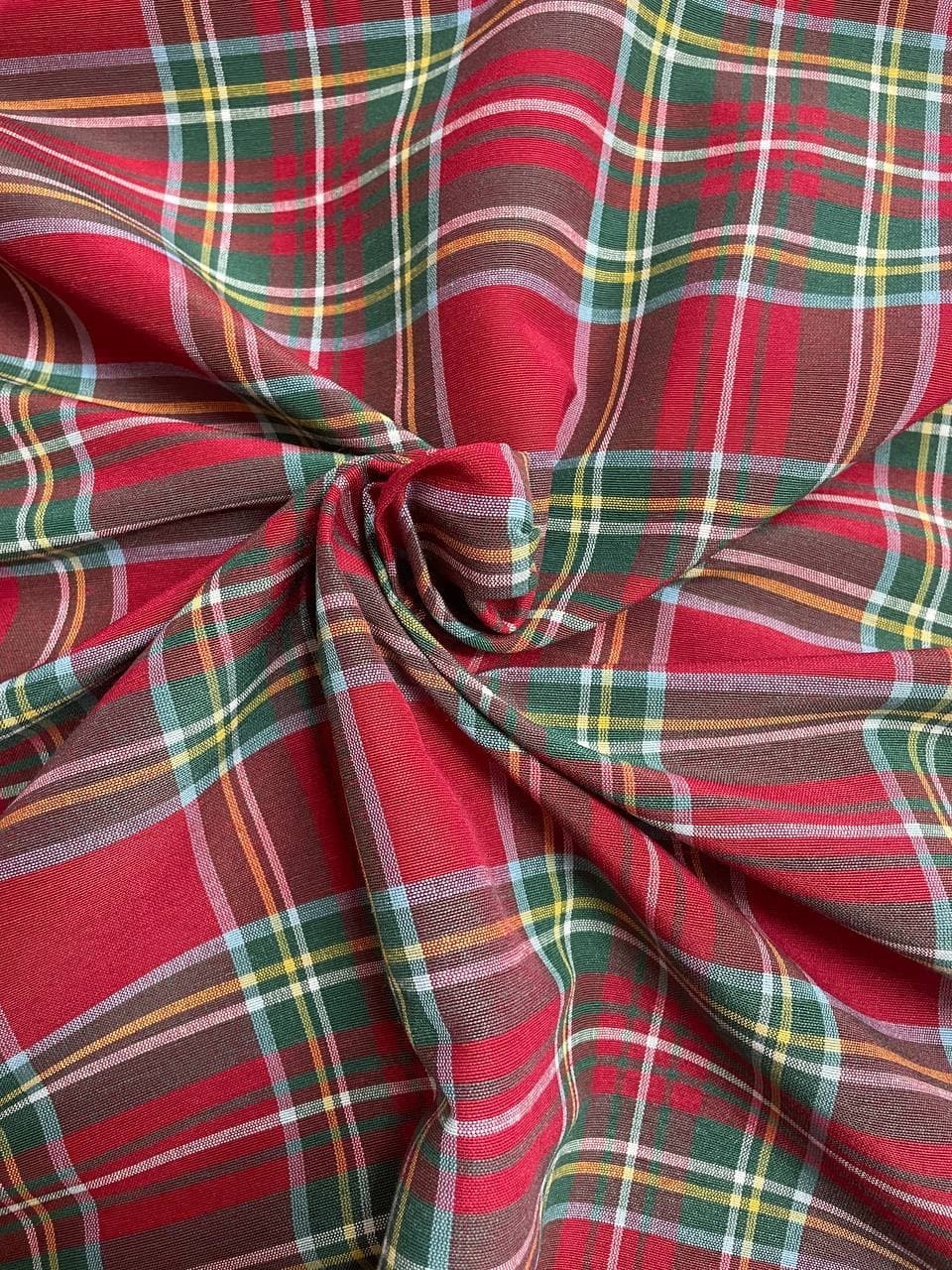 Tartan Cotone Tinto In Filo Quadro Grande 140 offerta