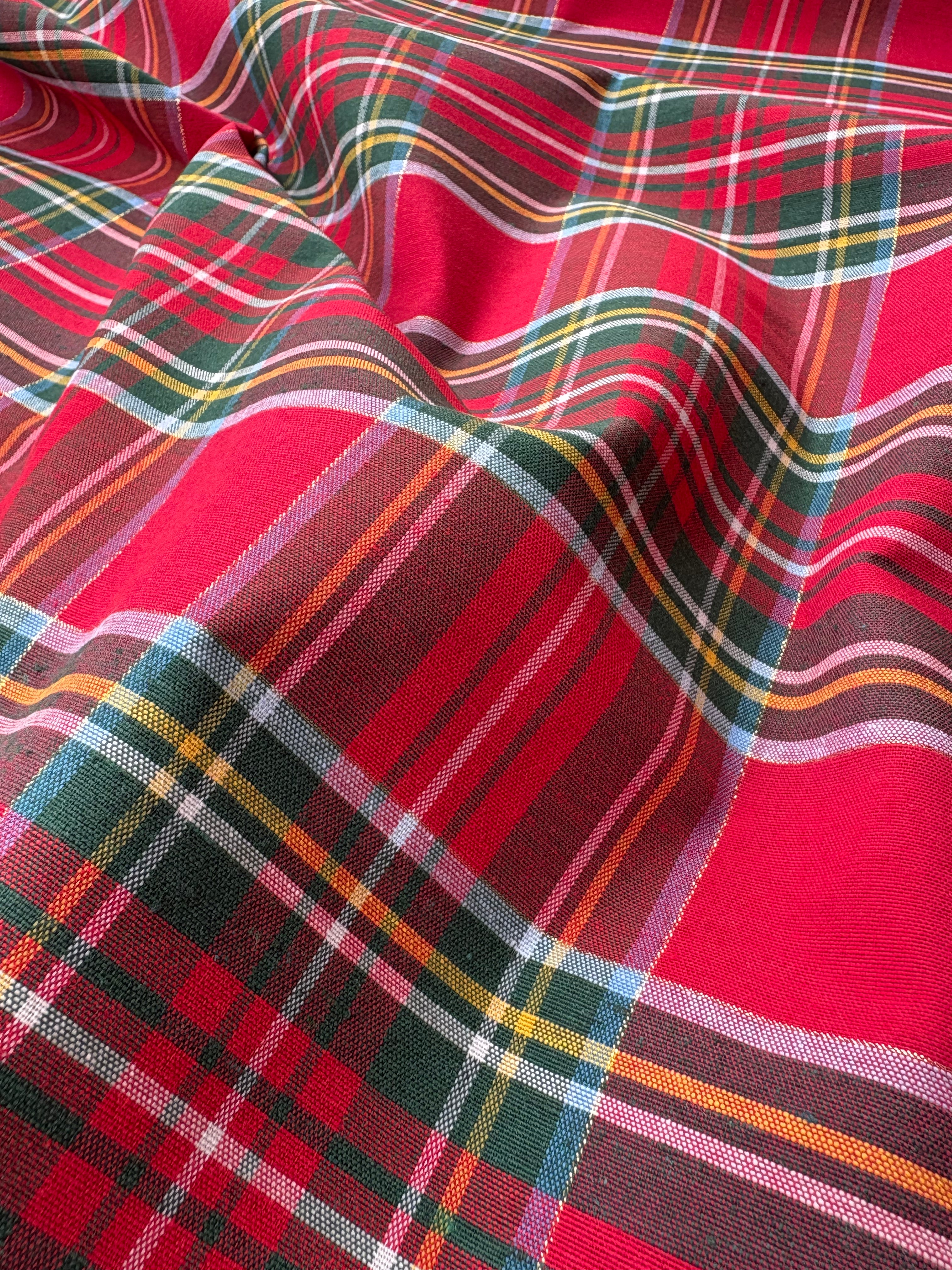Tartan cotone tinto in filo Glitter oro h140 tre varianti