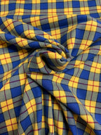 Tartan Scozzese Lanetta Quadretto Giallo e Blu - WorldTessuti
