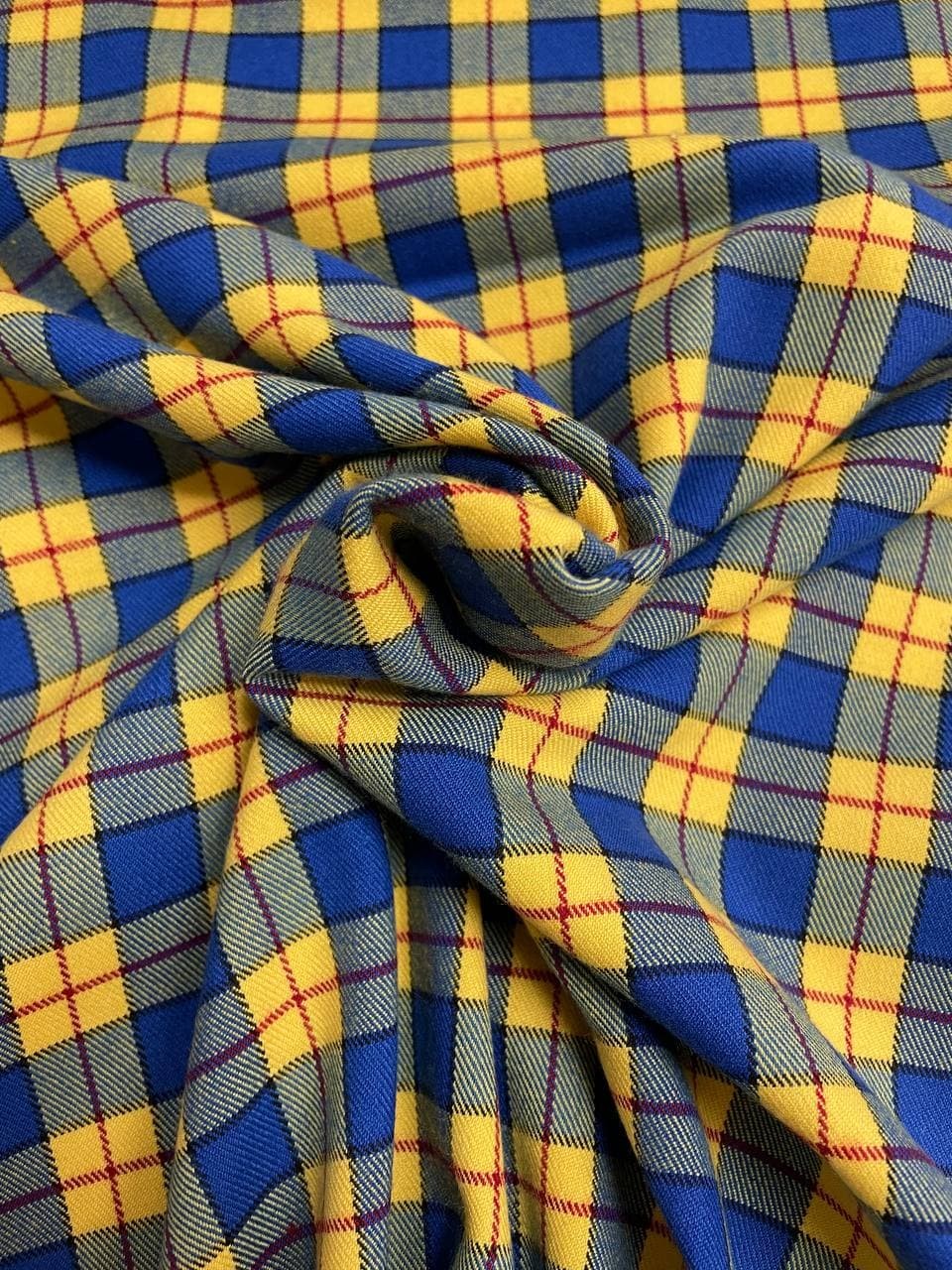 Tartan Scozzese Lanetta Quadretto Giallo e Blu