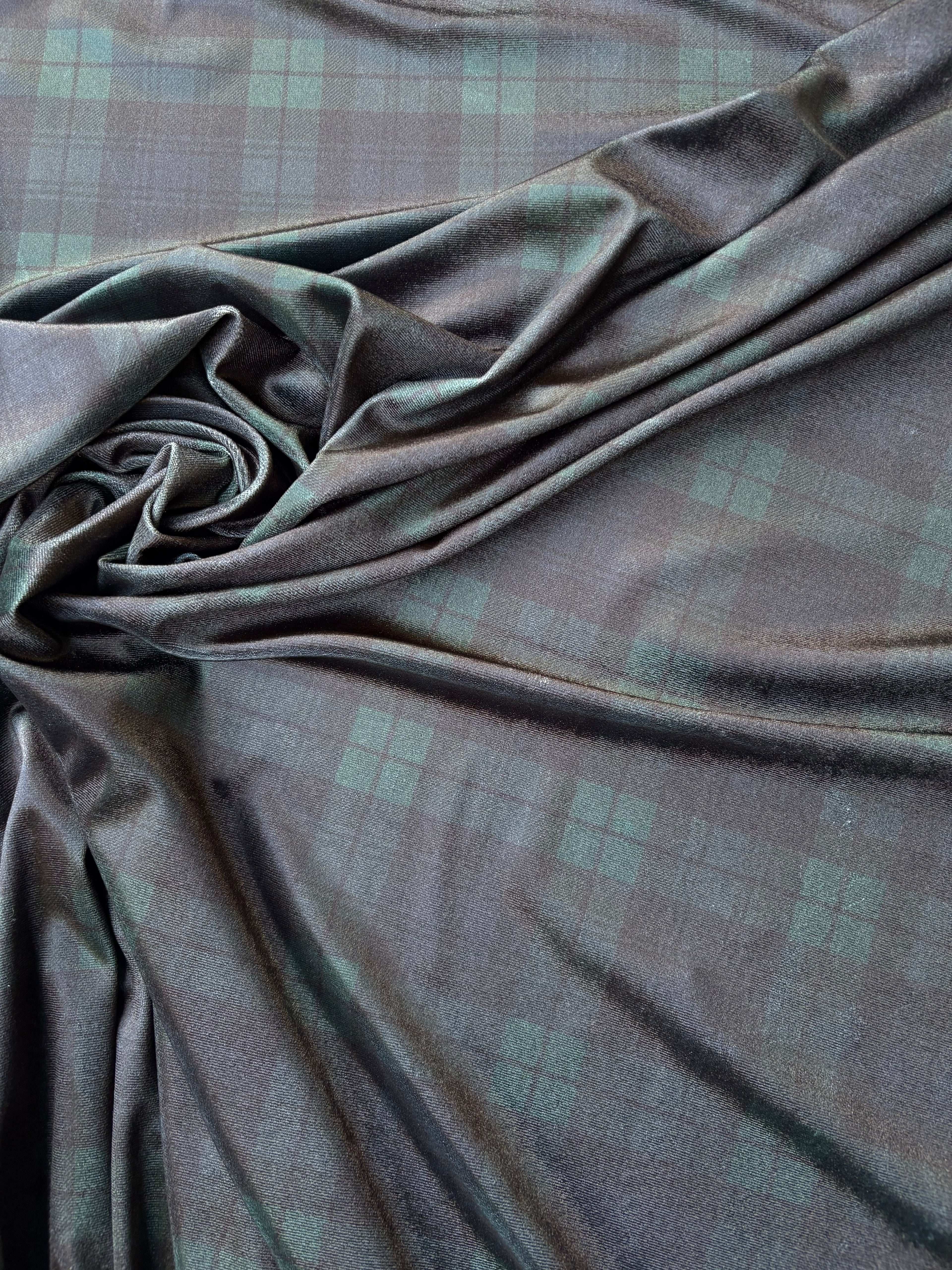 Velluto SCOZZESE TARTAN Black Watch ELASTICO