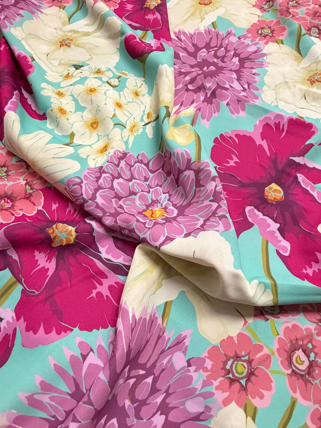 Tessuto Satin Floreale Ego