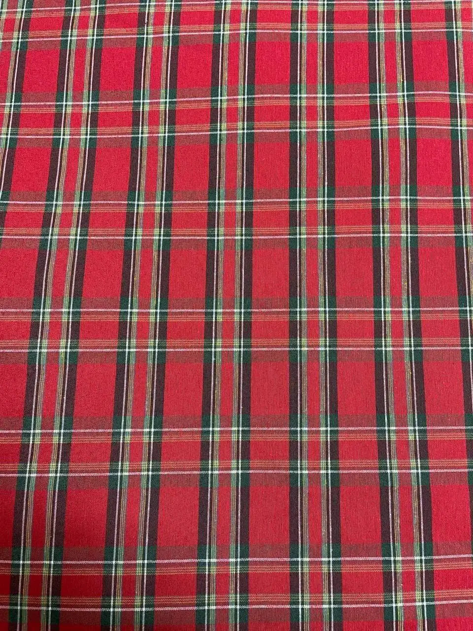 Tartan in Cotone Tinto in Filo Quadro Rosso Grande 140 - WorldTessuti