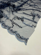 Pizzo Cerimonia fiorellino astratto blu scuro