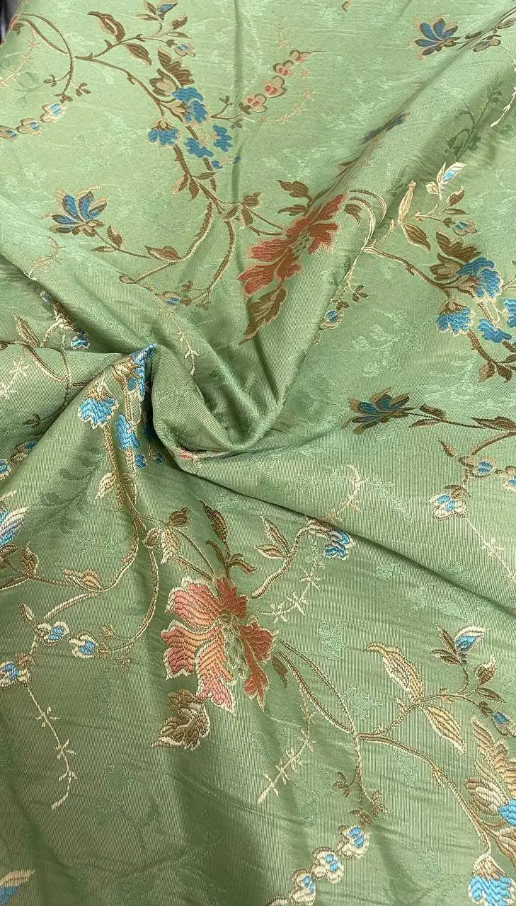 Tappezzeria San leucio Faraone Floreale Verde 280H - WorldTessuti