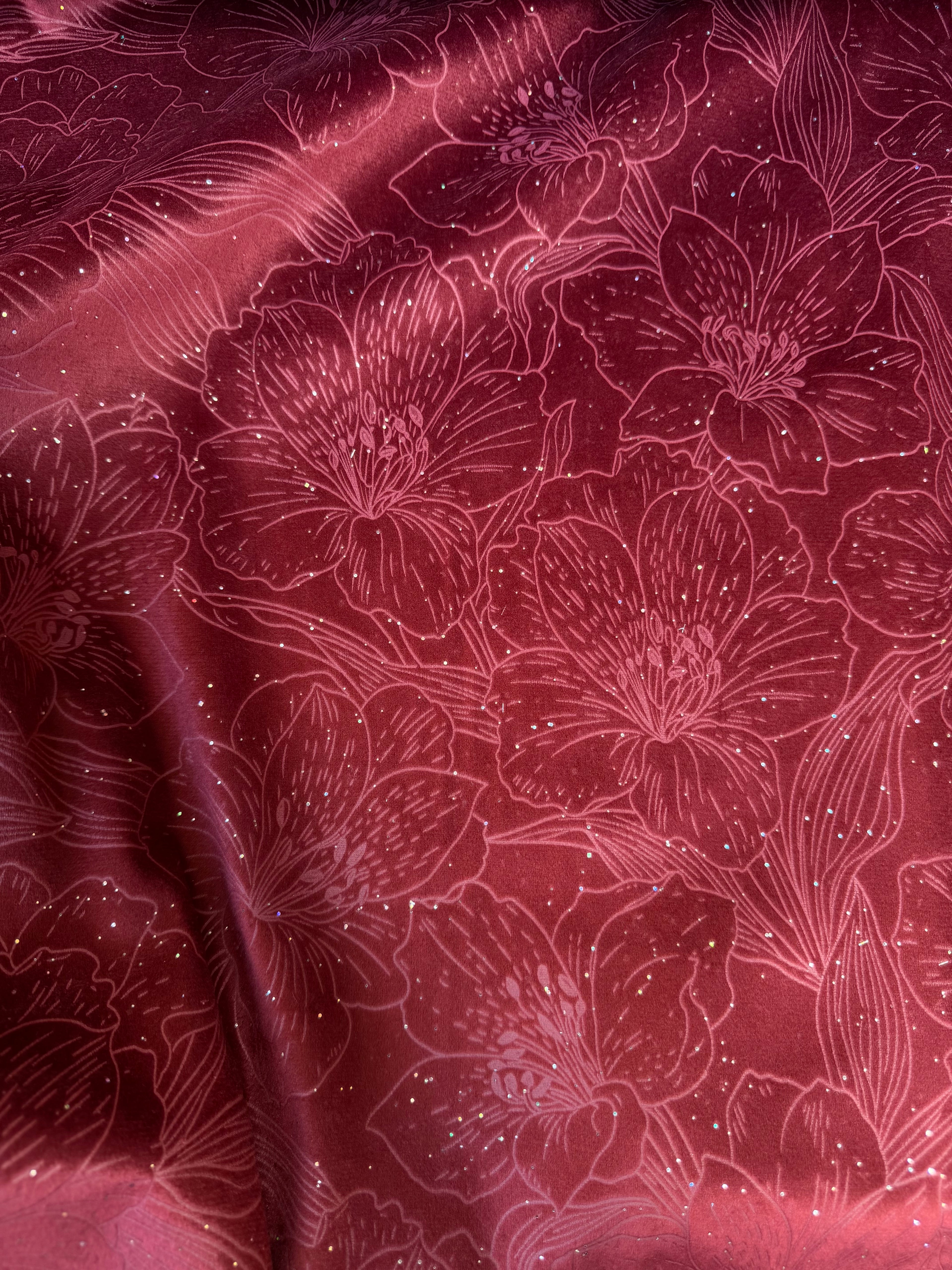 Velluto Floreale Glitter 280