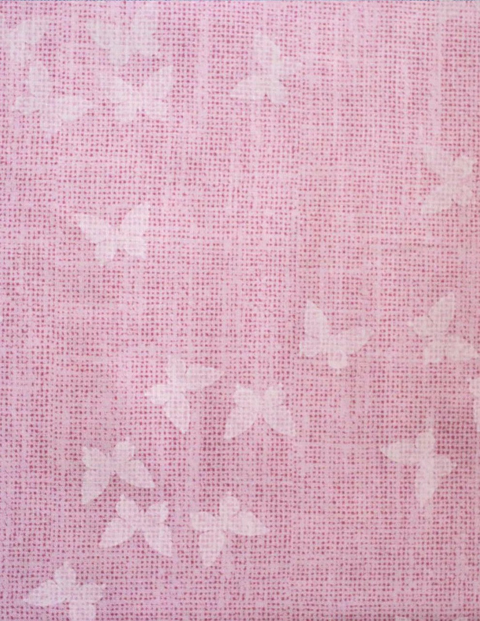 Tessuto Cotone Farfalle 100% Celeste-Rosa