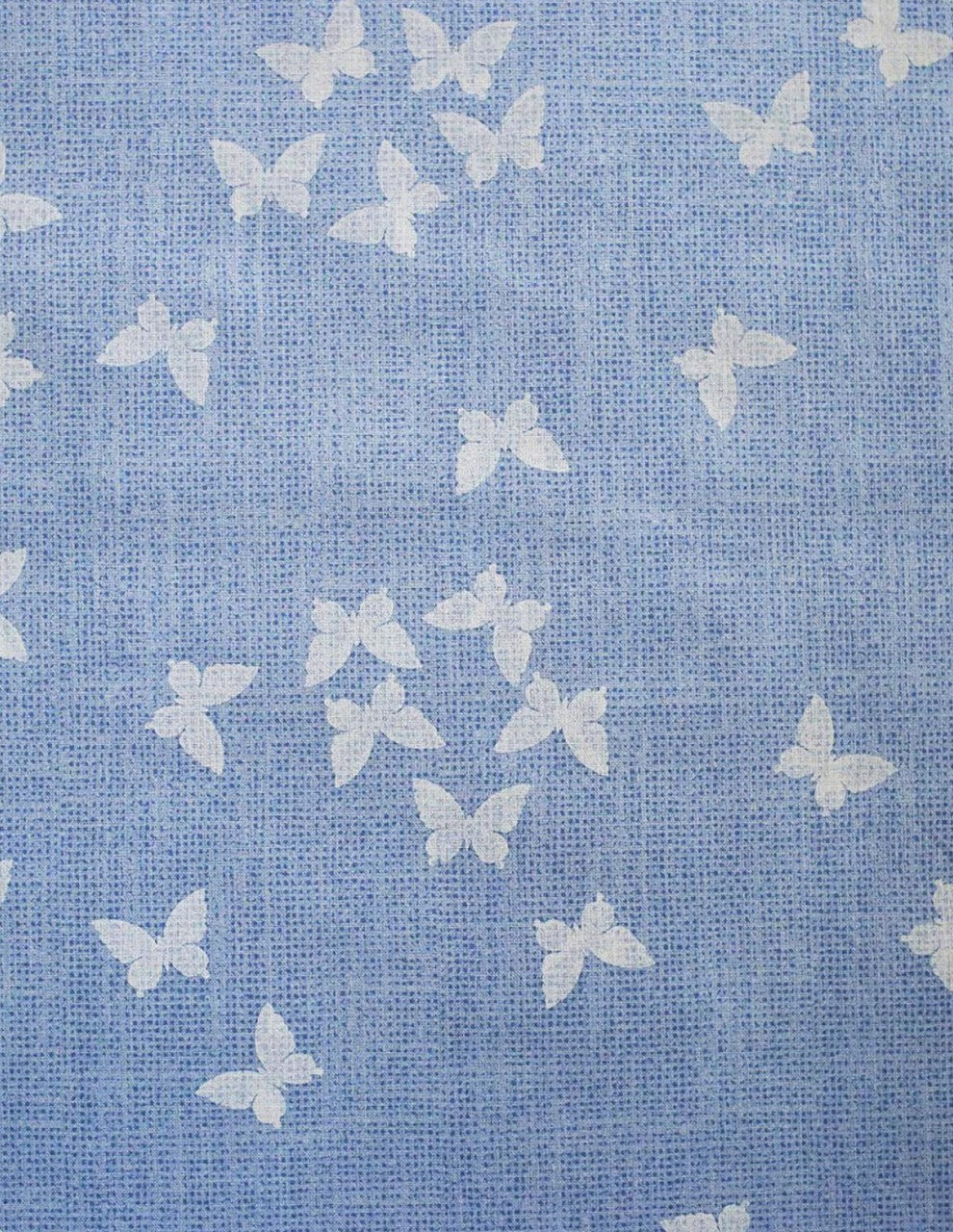 Tessuto Cotone Farfalle 100% Celeste-Rosa