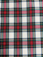 Tartan Scozzese Fondo Bianco Quadro Rosso - WorldTessuti