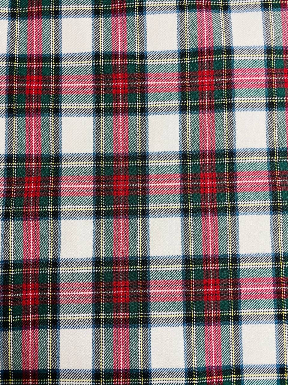 Tartan Scozzese Fondo Bianco Quadro Rosso