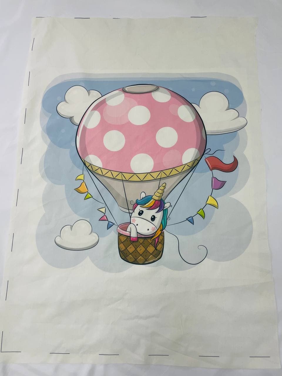 Pannello Cotone Unicorno Mongolfiera 100x140