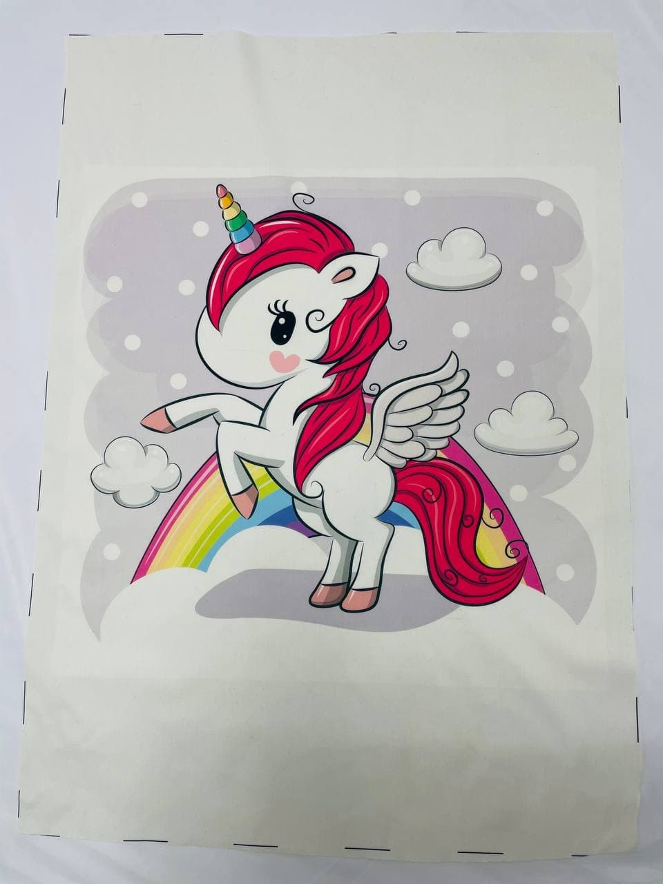 Pannello Cotone Unicorno Arcobaleno 100X140