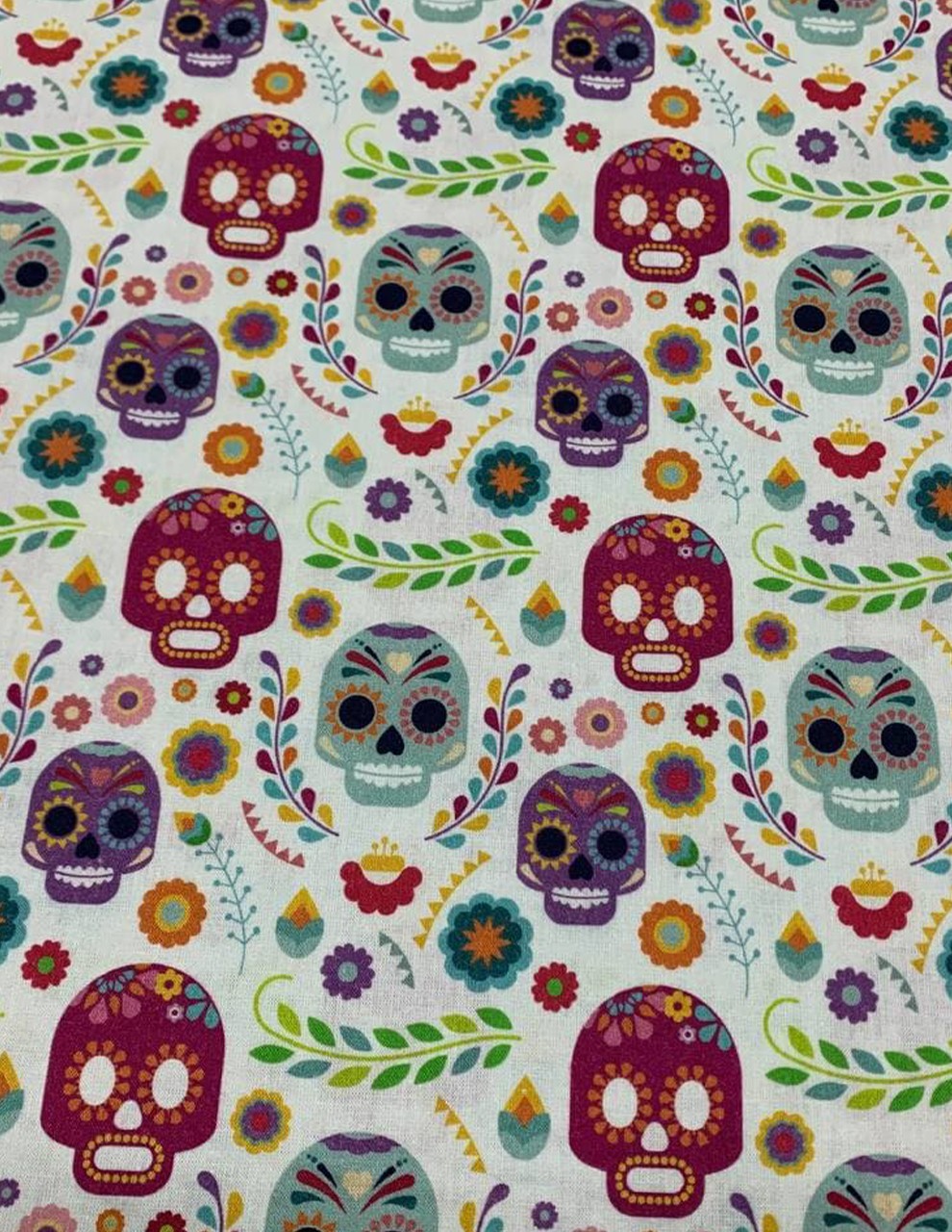 Tessuto Cotone Teschi Messicani Cotone 100%