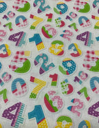 Tessuto Numeri Scuola Cotone 100% - WorldTessuti