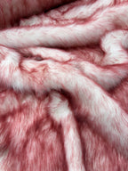 Pelliccia Ecologica Pelo lungo Sfumato Rosso