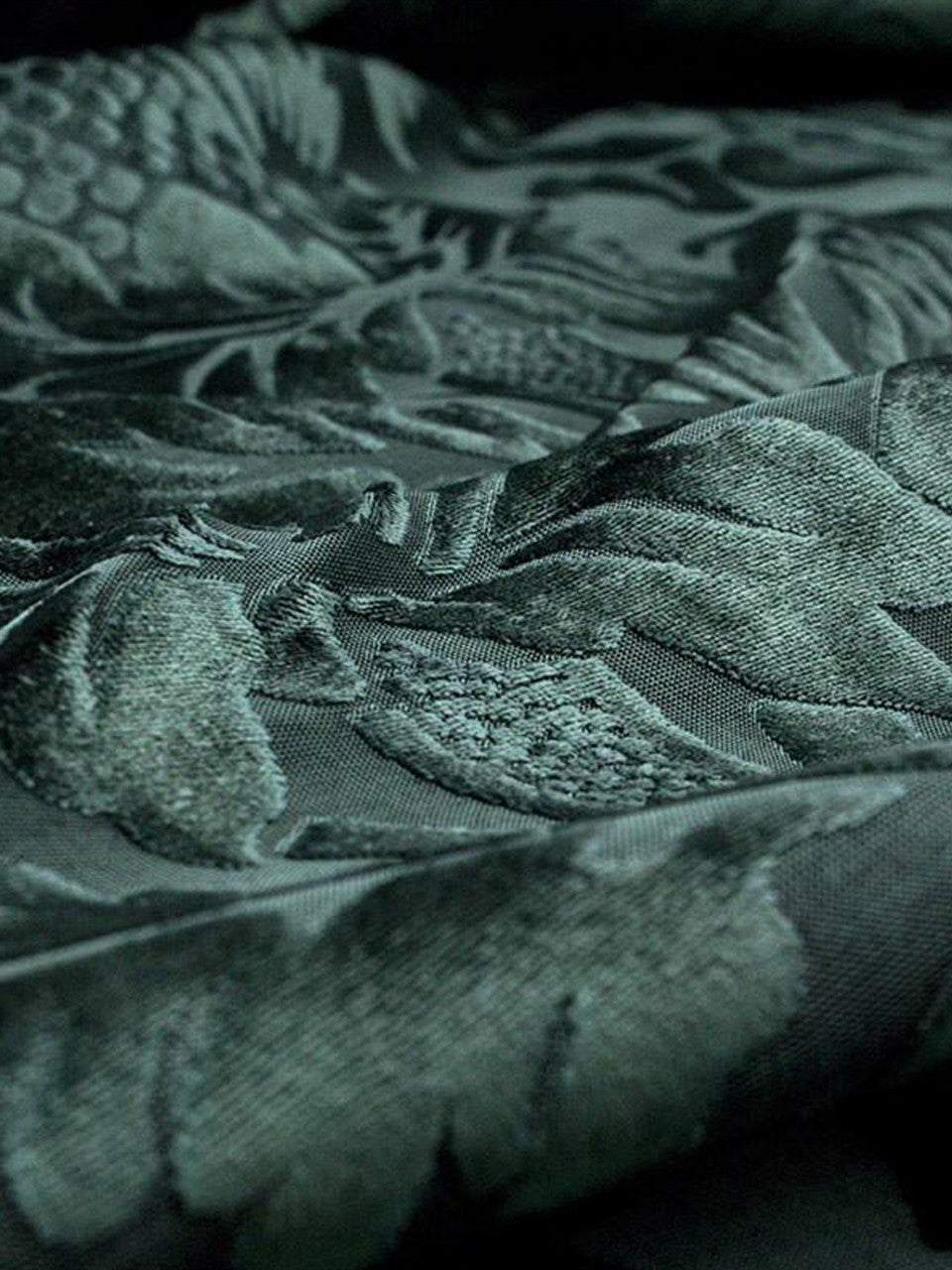 Damascato Jacquard Velluto Operato Verde