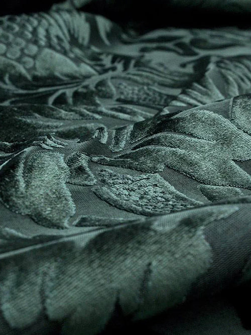 Damascato Jacquard Velluto Operato Verde - WorldTessuti