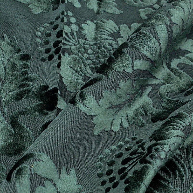 Damascato Jacquard Velluto Operato Verde