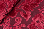 Damascato Jacquard Velluto Operato Bordeaux - WorldTessuti