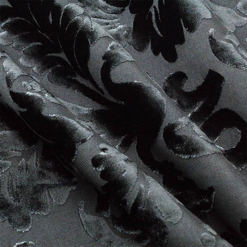Damascato Jacquard Velluto Operato Nero