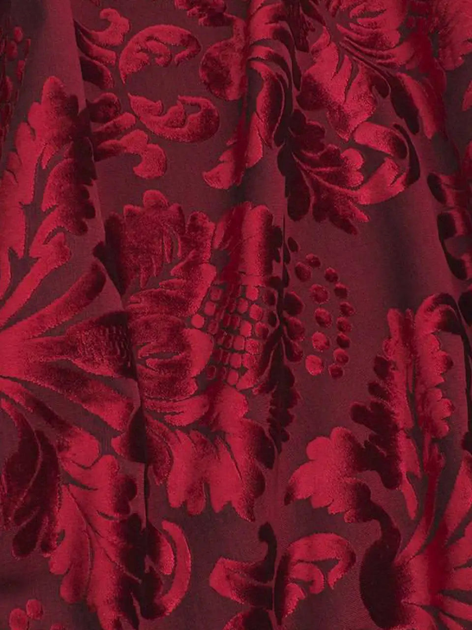 Damascato Jacquard Velluto Operato Bordeaux - WorldTessuti