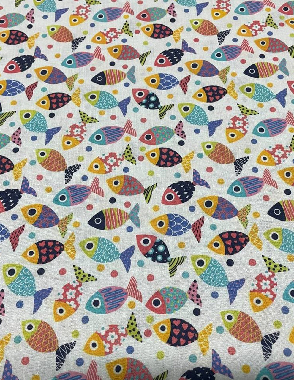 Tessuto Cotone Pesciolini Multicolor 150H
